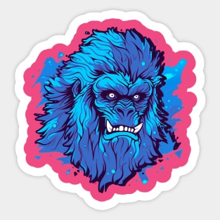 Blue Yeti Sasquatch Bigfoot Face Sticker